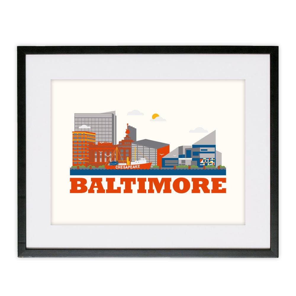 Framed Baltimore Poster