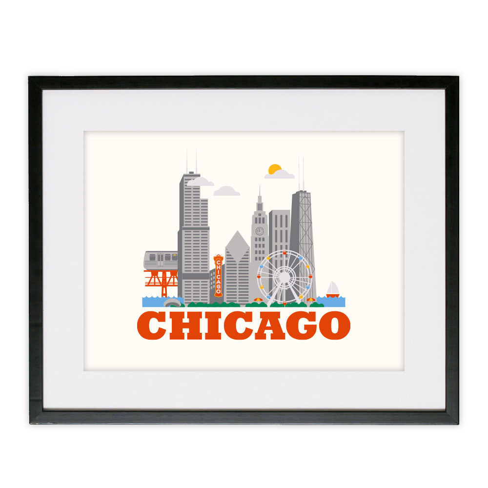 Framed Chicago Poster