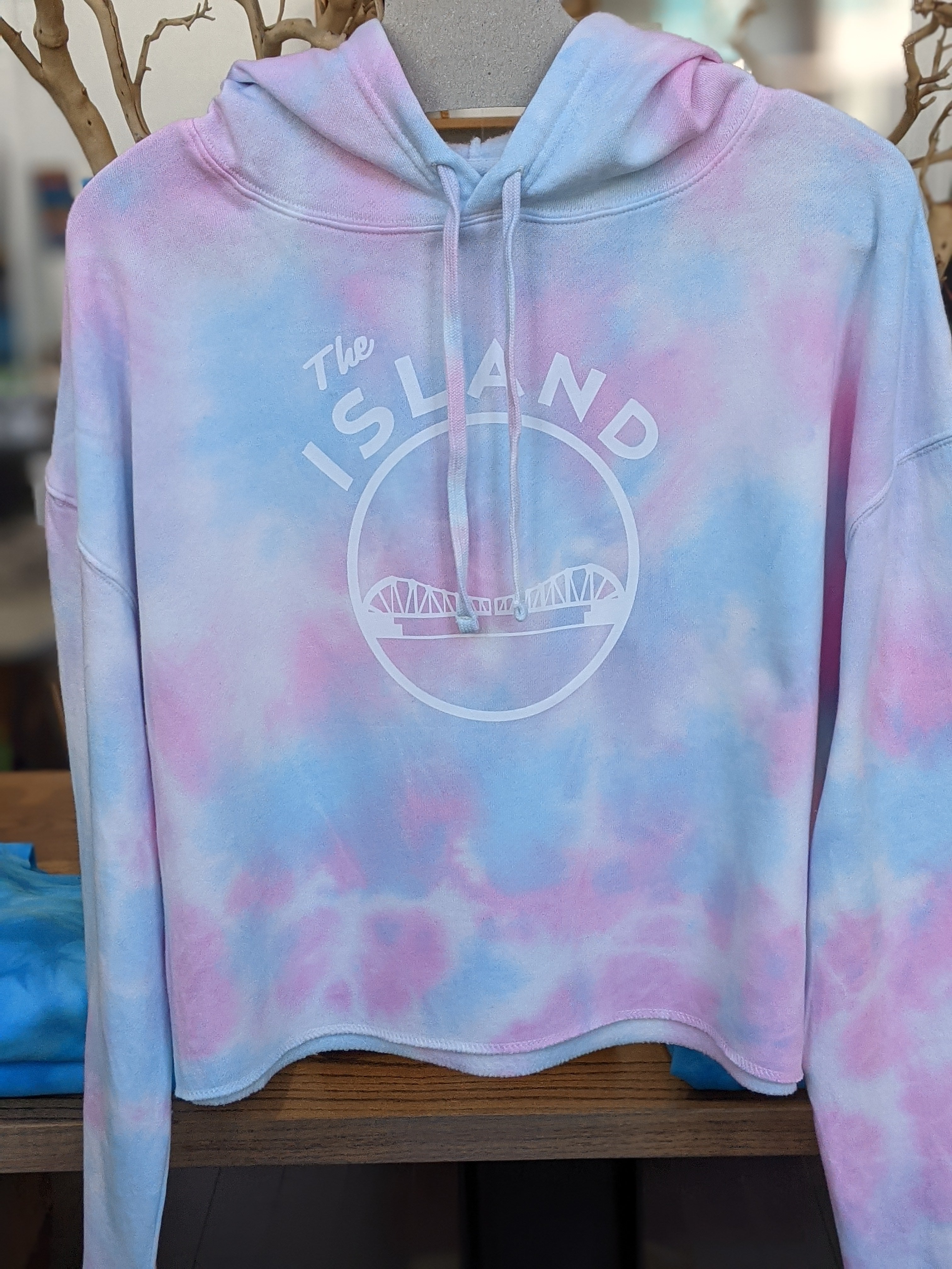 Cropped Hoodie Womens Pastel Tie Dye Sweatshirt THE ISLAND